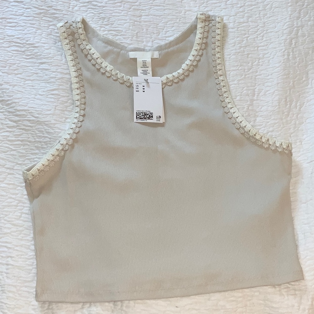H&M Cream Sleeveless Crop Top